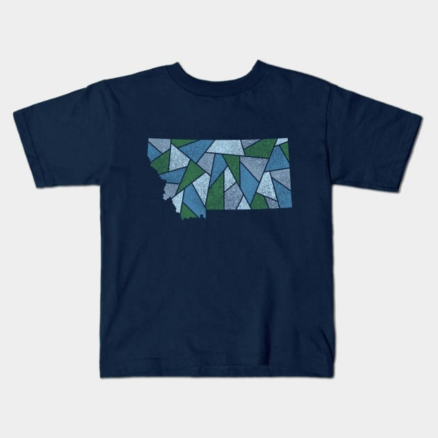 Montana Mosaic - Alpine Trail Kids T-Shirt by dSyndicate